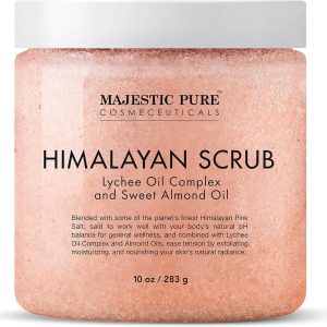 MAJESTIC PURE Himalayan Salt Body Scrub with Lychee Oil